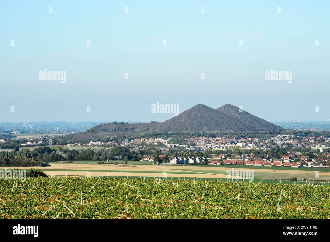 Il cumulo più alto della Francia - il cumulo di gemelli a Loos-en-Gohelle | Les Plus hauts terrils de France à Loos-en-Gohelle Foto Stock