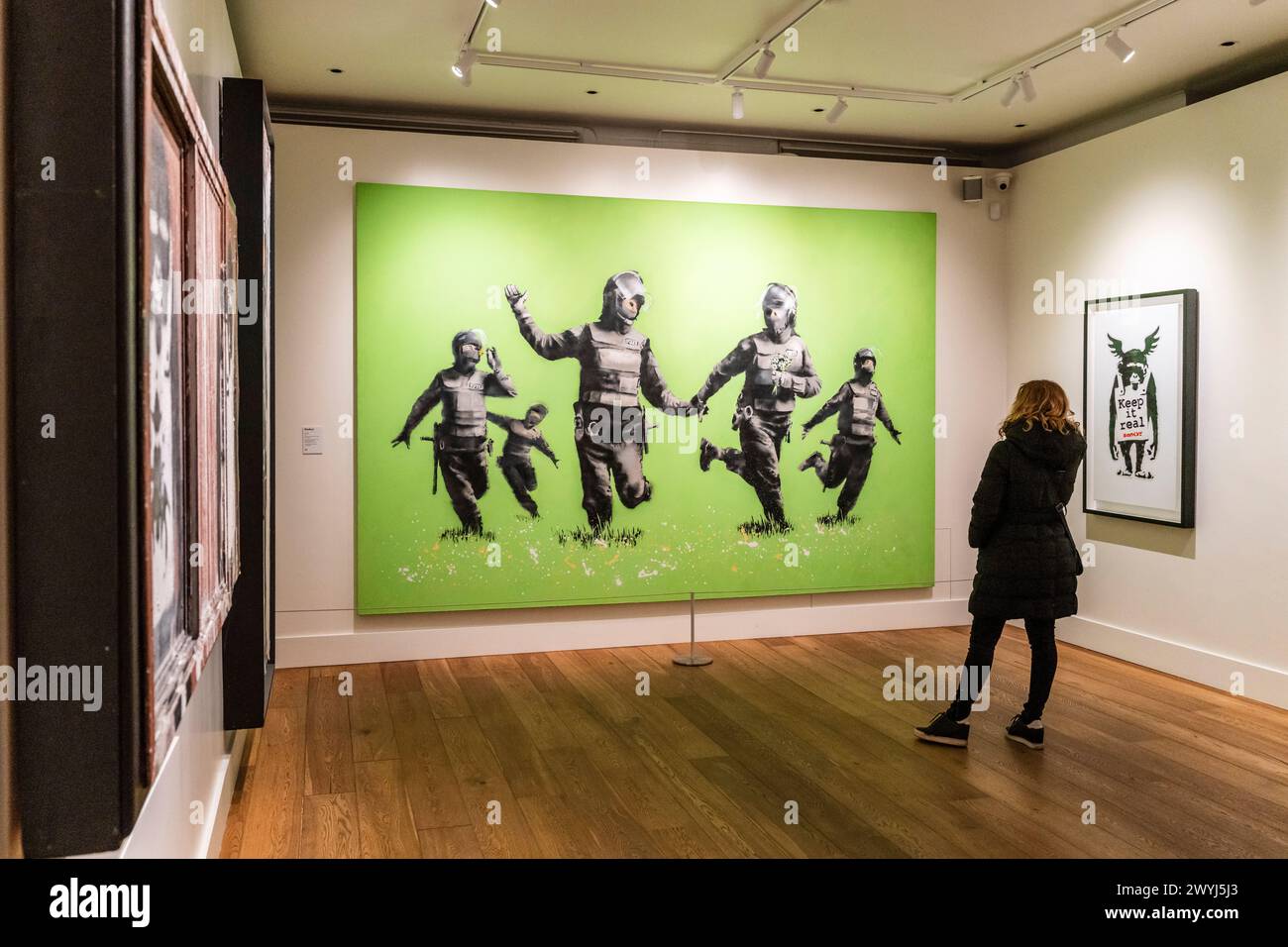Museo Moco, sala Banksy, Amsterdam, Paesi Bassi Foto Stock