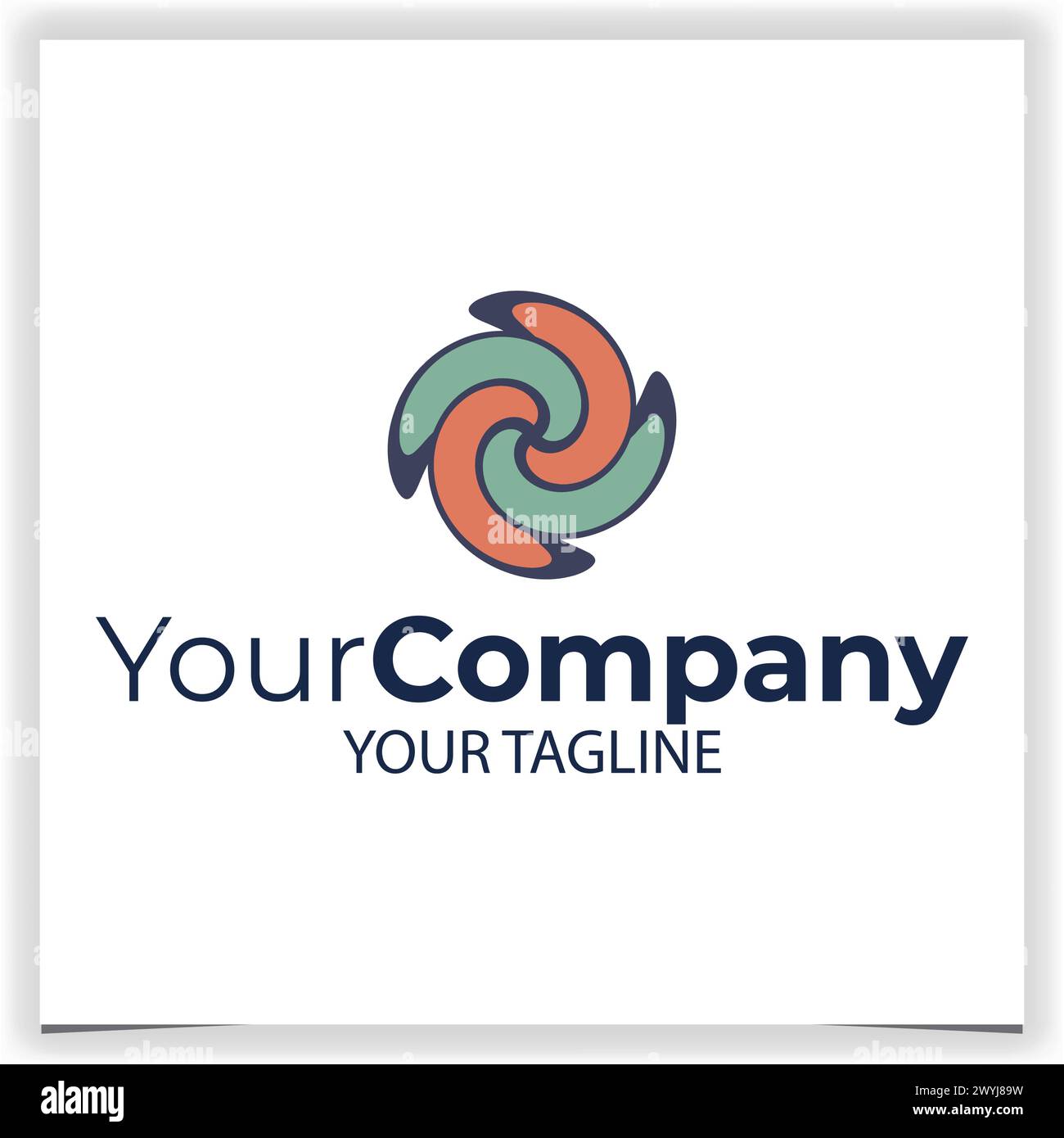 vettoriale del modello del logo con motivo floreale Illustrazione Vettoriale