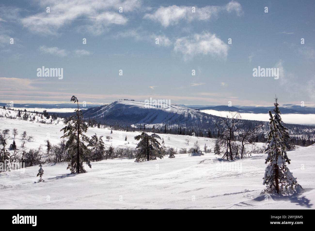In cima alle piste da sci di Idre Fjell Foto Stock