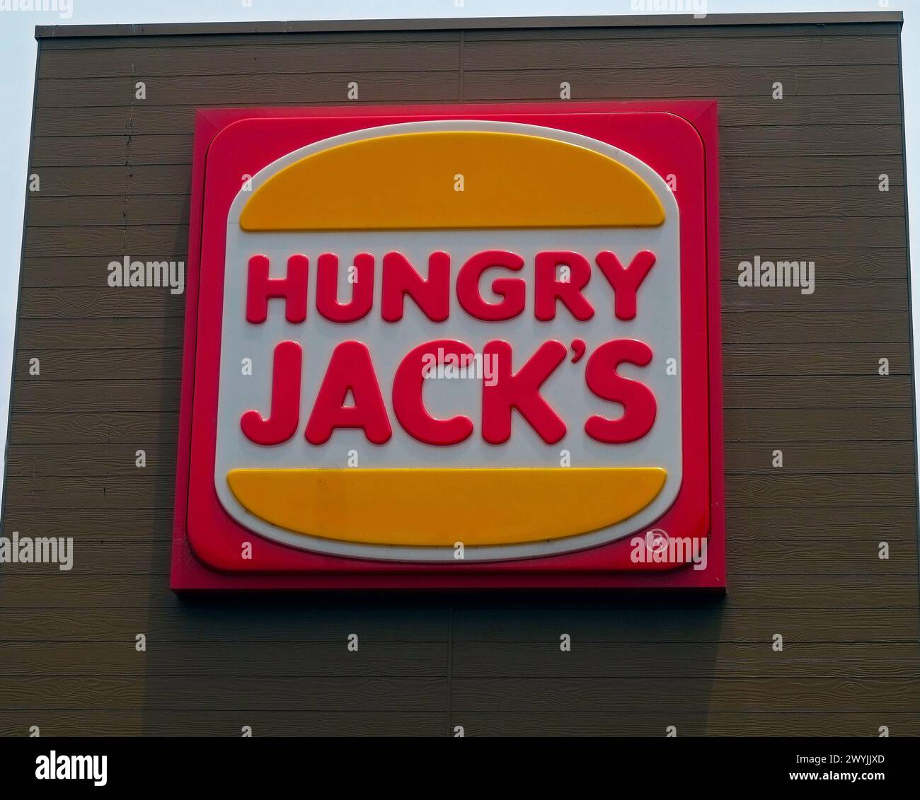 Adertisement for Hungry Jacks Burger Restaurant, Australia Foto Stock
