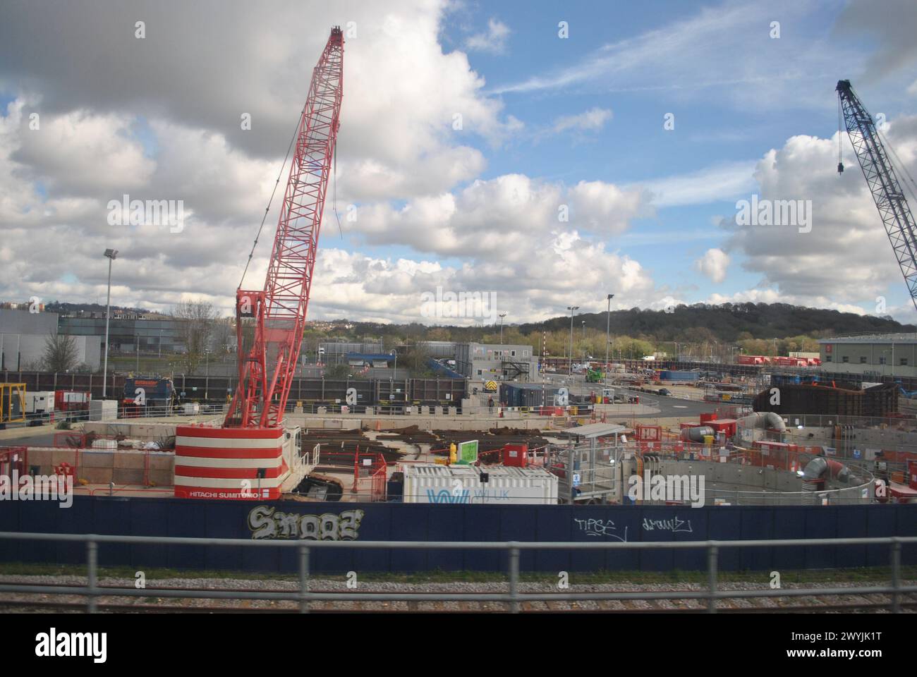 Il sito di Greenford al centro del tunnel HS2 Northolt, tra Old Oak Common e Ruislip, Londra occidentale. Foto Stock