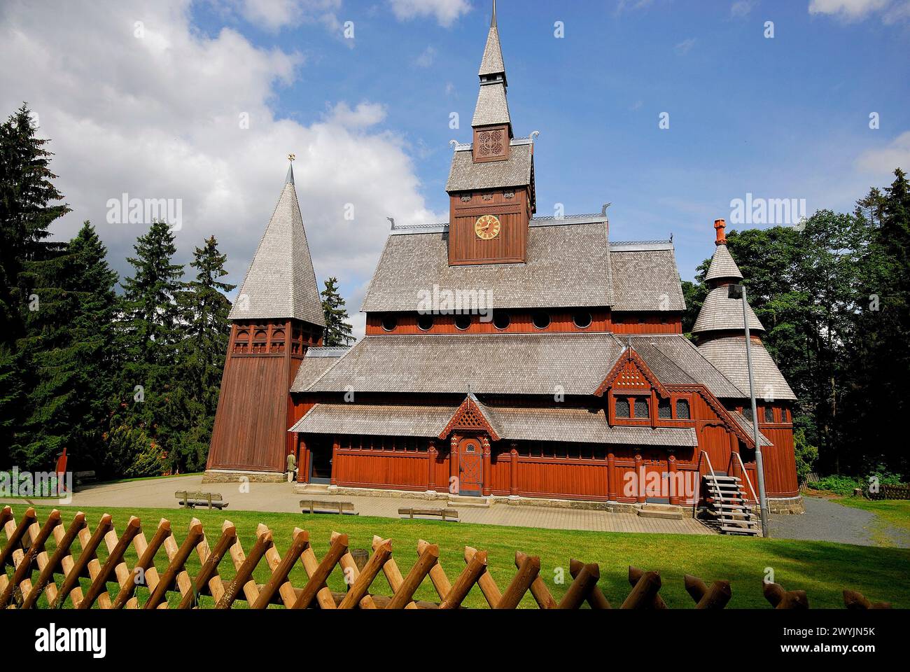 Chiesa vichinga a Hahnenklee, bassa Sassonia, Germania Foto Stock