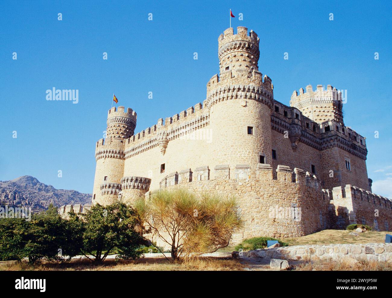 Castello. Manzanares el Real, provincia di Madrid, Spagna. Foto Stock