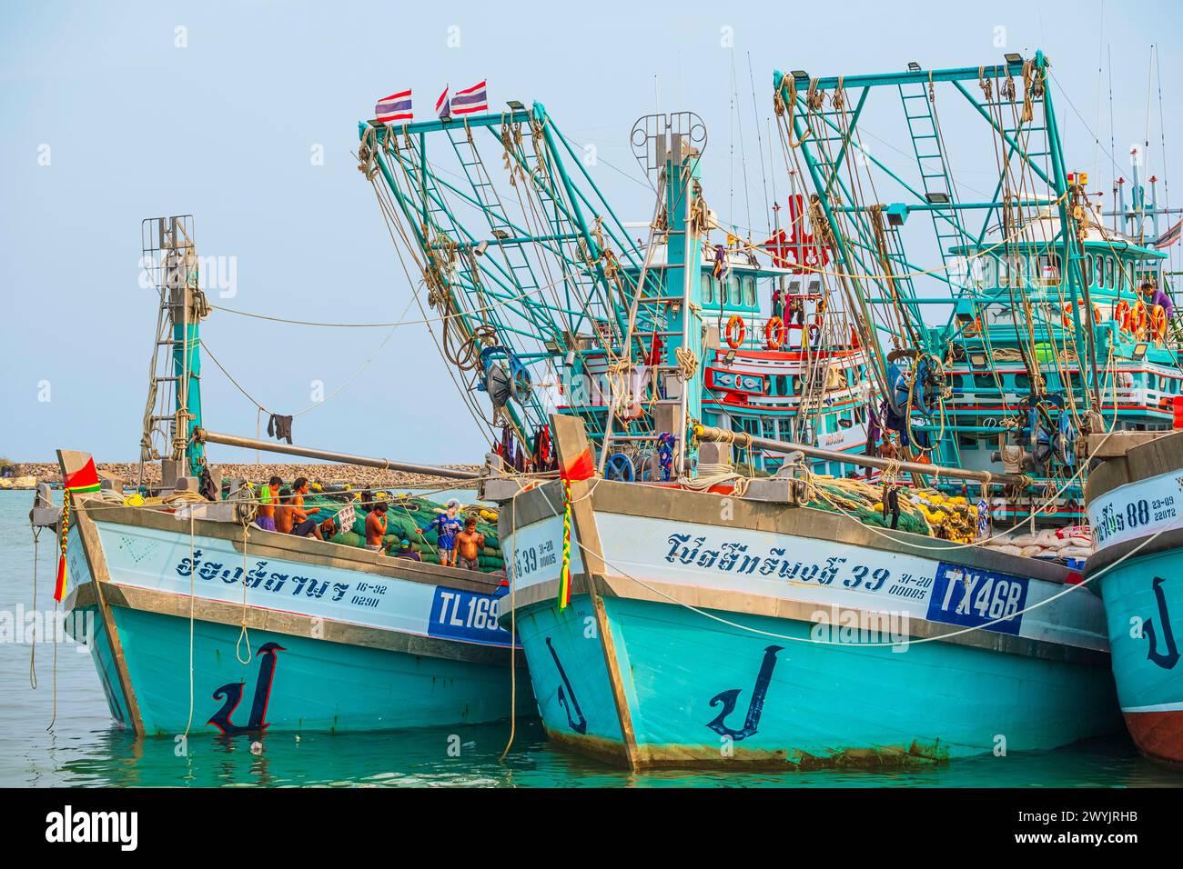 Thailandia, provincia di Rayong, Ban Phe, il porto di pescatori Foto Stock