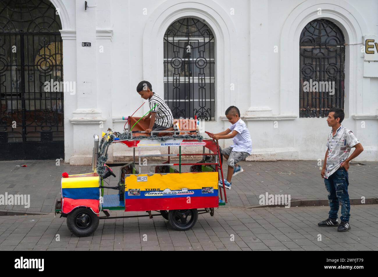 Colombia, quartiere di Cauca, quartiere storico, giochi per bambini Foto Stock