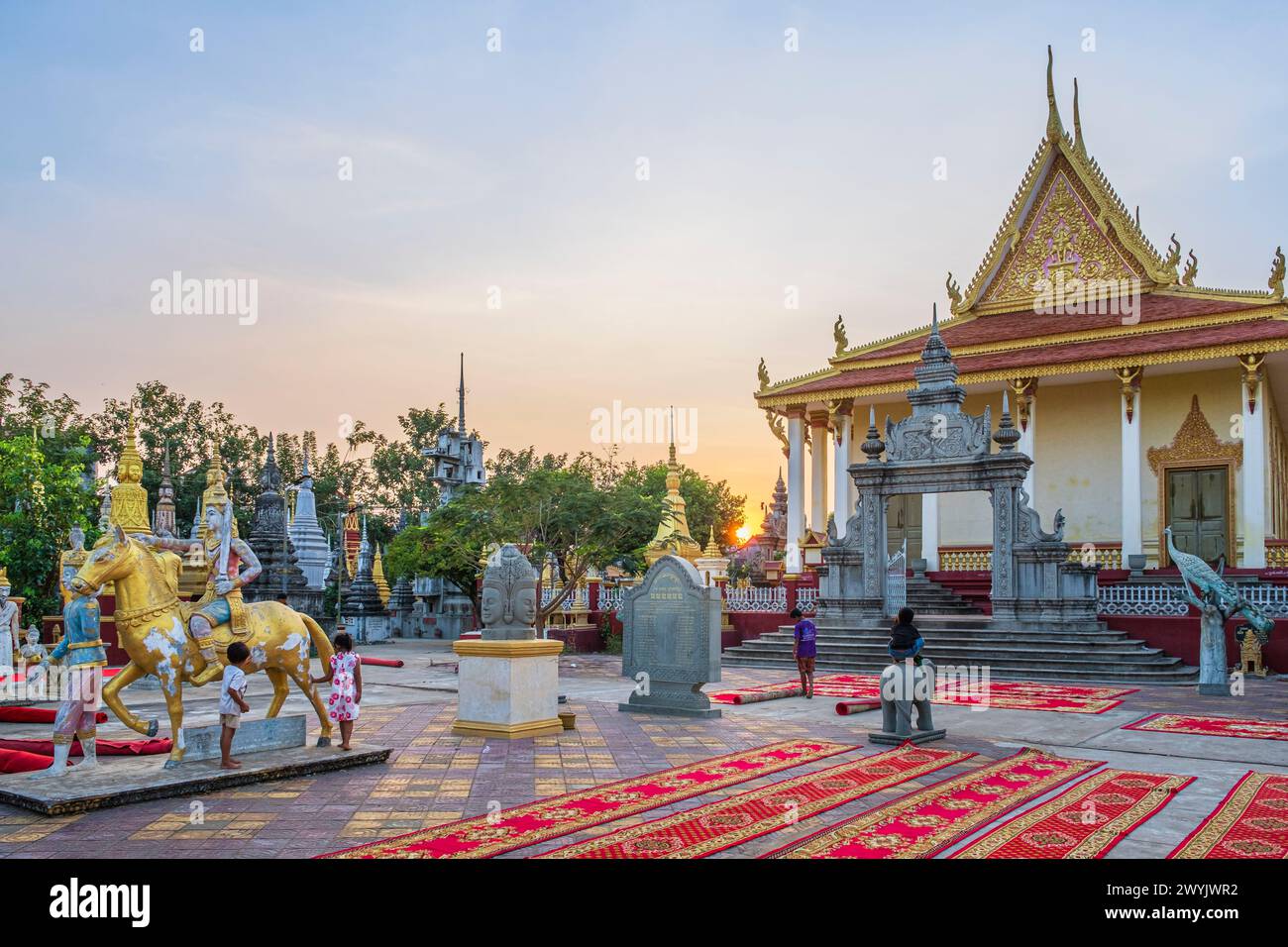 Cambogia, Kampong Cham, Pagoda buddista Dey Doh Foto Stock