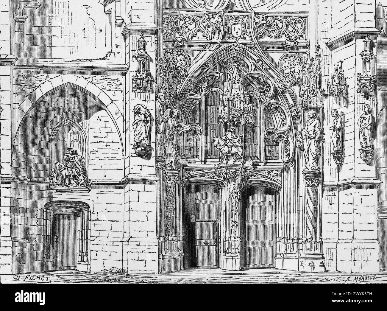 La Chiesa di Rumilly, Les Vaudes, Francia nel XIX secolo: Incisione da vite dei Santi (parte 1 novembre) del reverendo Sabin Baring-Gould, pubblicato nel 1898 Foto Stock