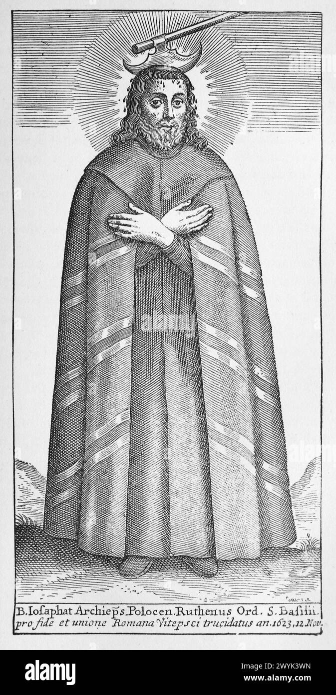 St Josaphat Koncevitch o Kuntsevych: Incisione da vite dei Santi (parte 1 novembre) del reverendo Sabin Baring-Gould, pubblicato nel 1898 Foto Stock