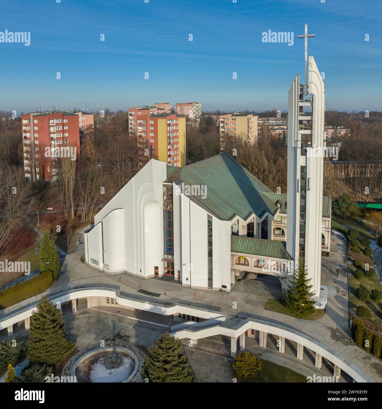 Chiesa della Divina Misericordia delle colline di Krzeslawickie, Cracovia, Polonia Foto Stock