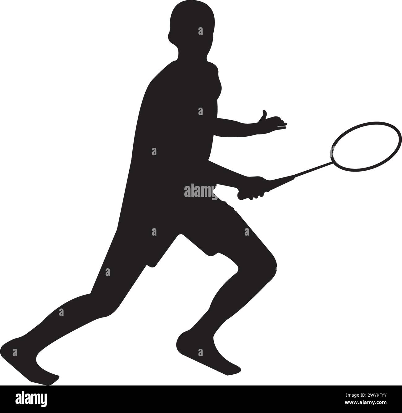 Set silhouette giocatori di badminton.Vector Collection di sportivi. Illustrazione vettoriale Illustrazione Vettoriale