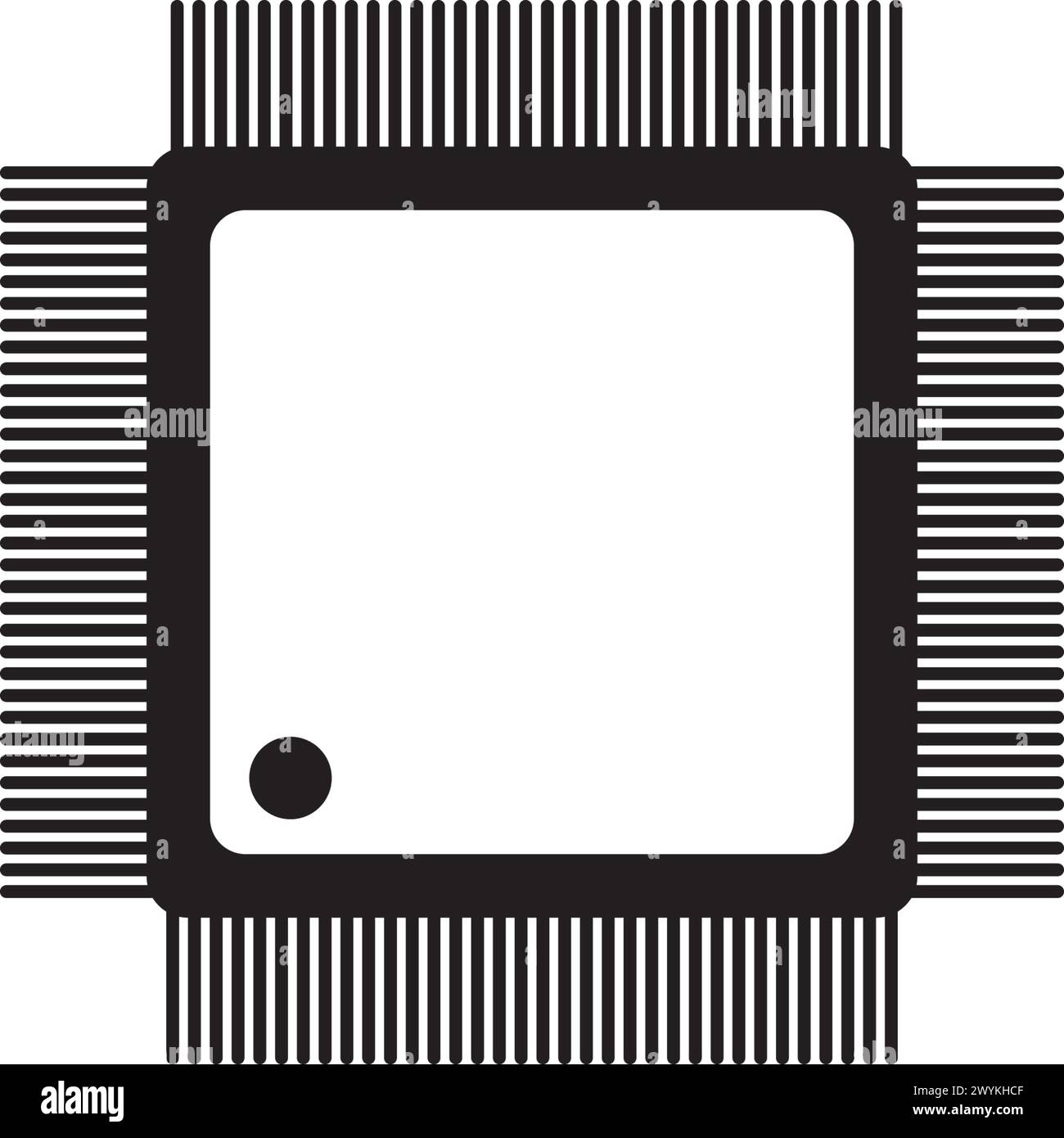disegno di illustrazione dell'icona vettoriale del processore del chip Illustrazione Vettoriale
