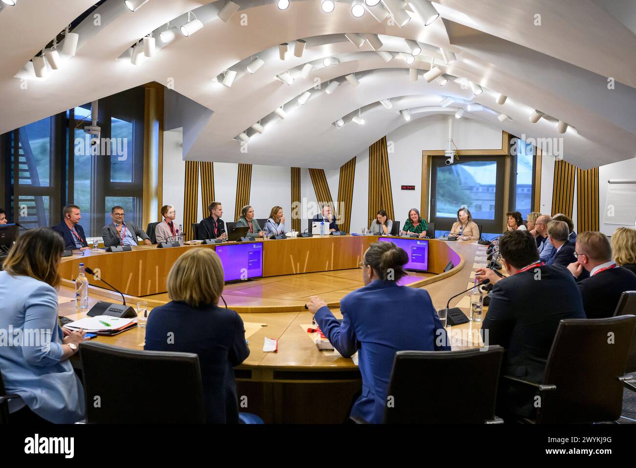 Sala del Comitato del Parlamento scozzese Foto Stock