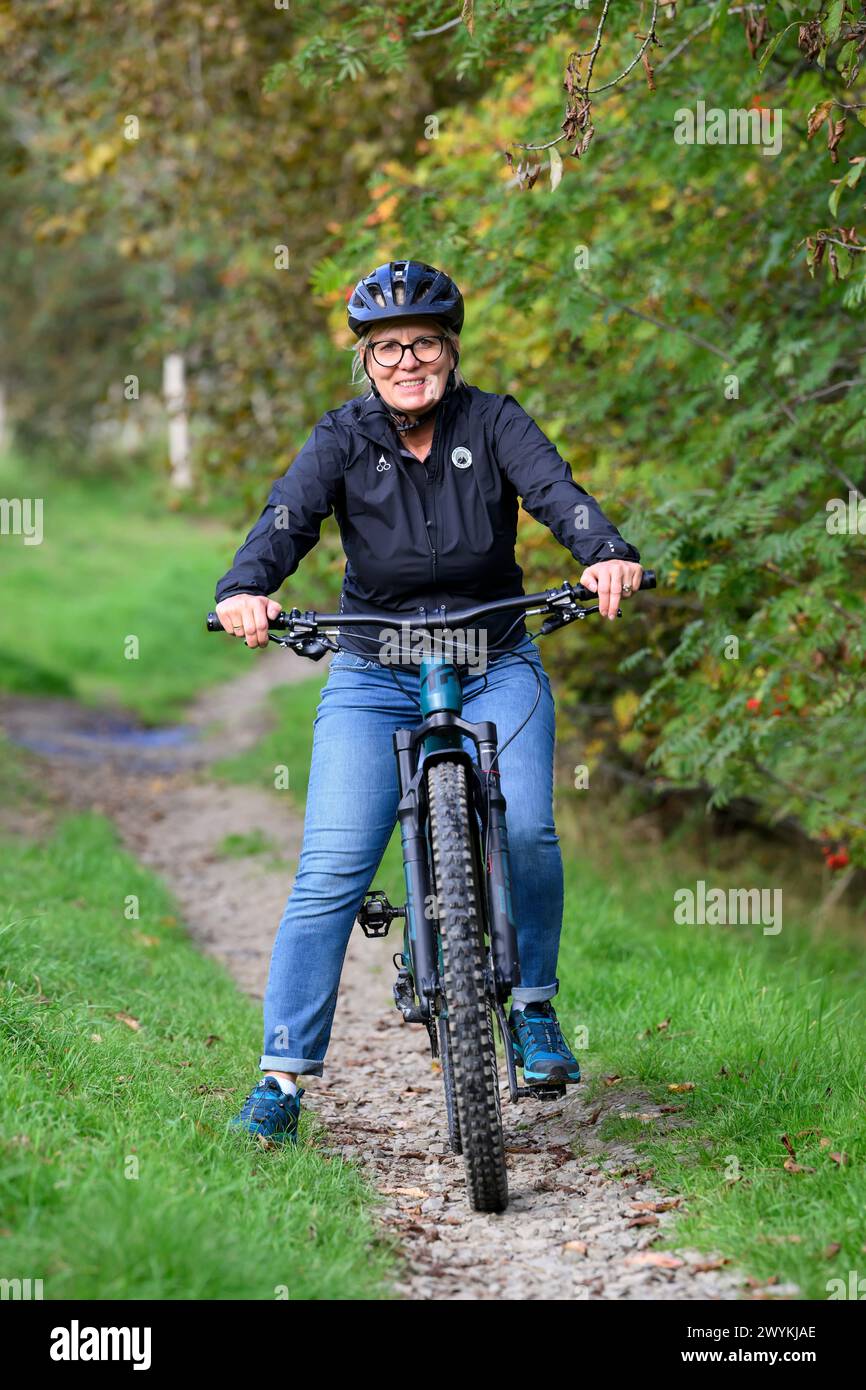 Glentress, Scozia, ministro Barbara Klepsch Foto Stock