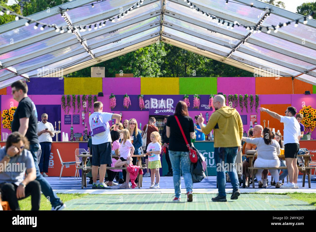 Underbelly Circus Hub , Meadows, Edinburgh Fringe Festival Foto Stock