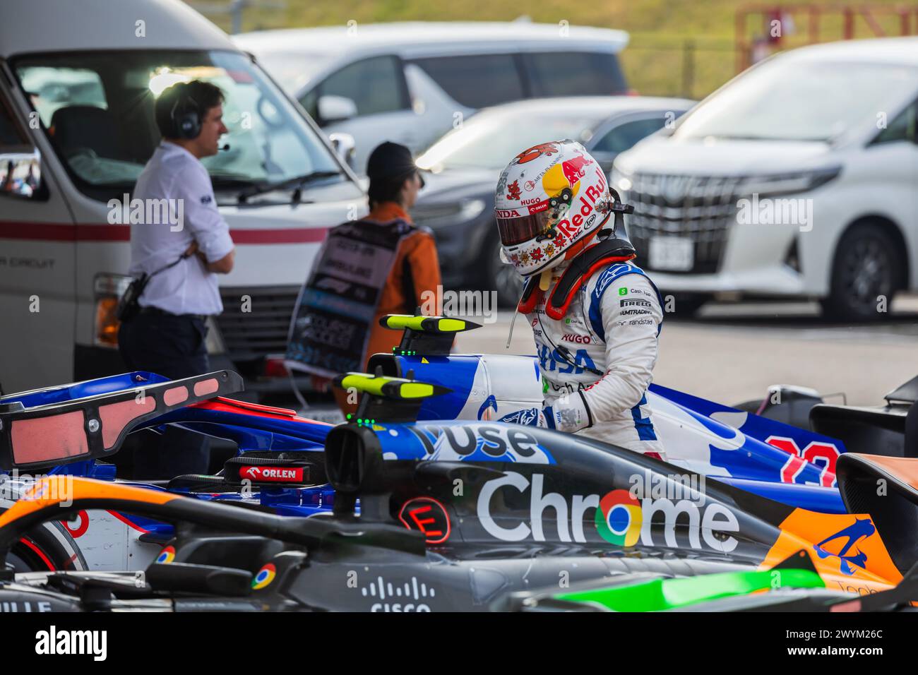 Circuito di Suzuka, mie, Giappone. 7.April.2024; Yuki Tsunoda del Giappone e Visa Cash App RB durante il Gran Premio del Giappone di Formula uno Foto Stock