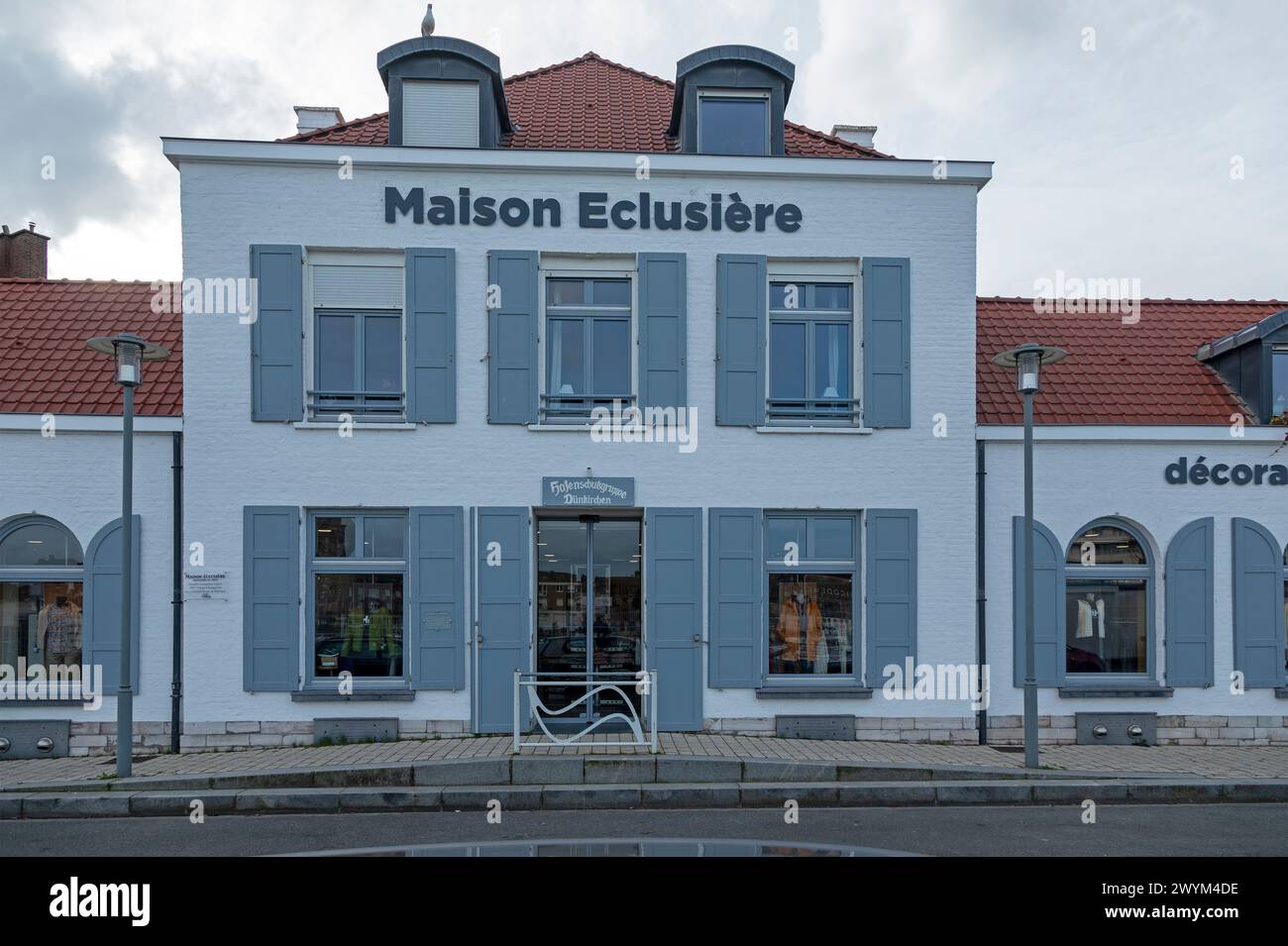 Maison Exclusière, sede dell'Hafenschutzgruppe Dünkirchen durante la seconda guerra mondiale, Dunkerque, Département Nord, Francia Foto Stock