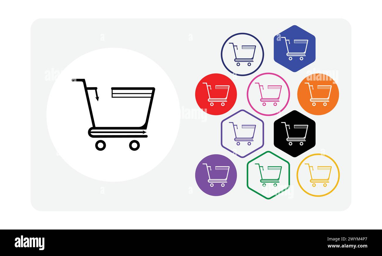 Icona carrello supermercato Illustrazione Vettoriale