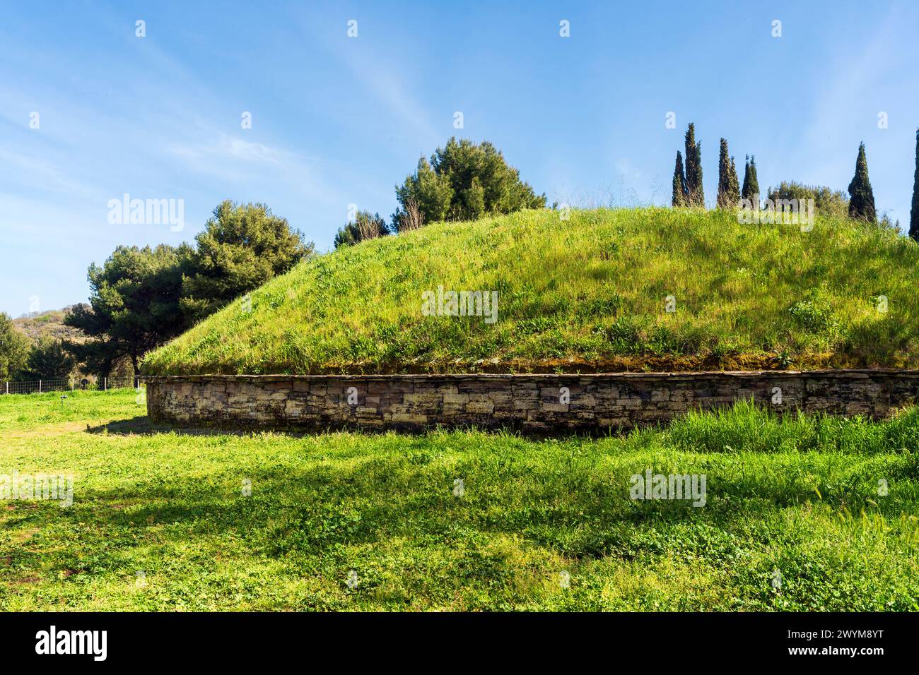 Tomba dei carri, tomba etrusca nella Necropoli di San Cerbone, Parco Archeologico di Baratti e Populonia, provincia di Livorno, Toscana, Italia Foto Stock
