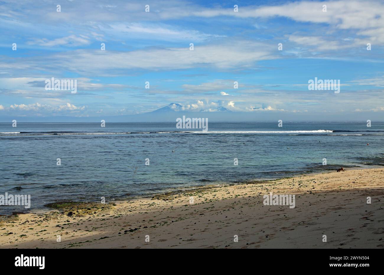 Vista da Bingin Beach, Bali, Indonesia Foto Stock