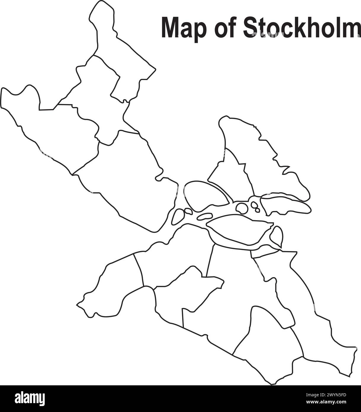 Icona della mappa di Stoccolma illustrazione simbolo design Illustrazione Vettoriale