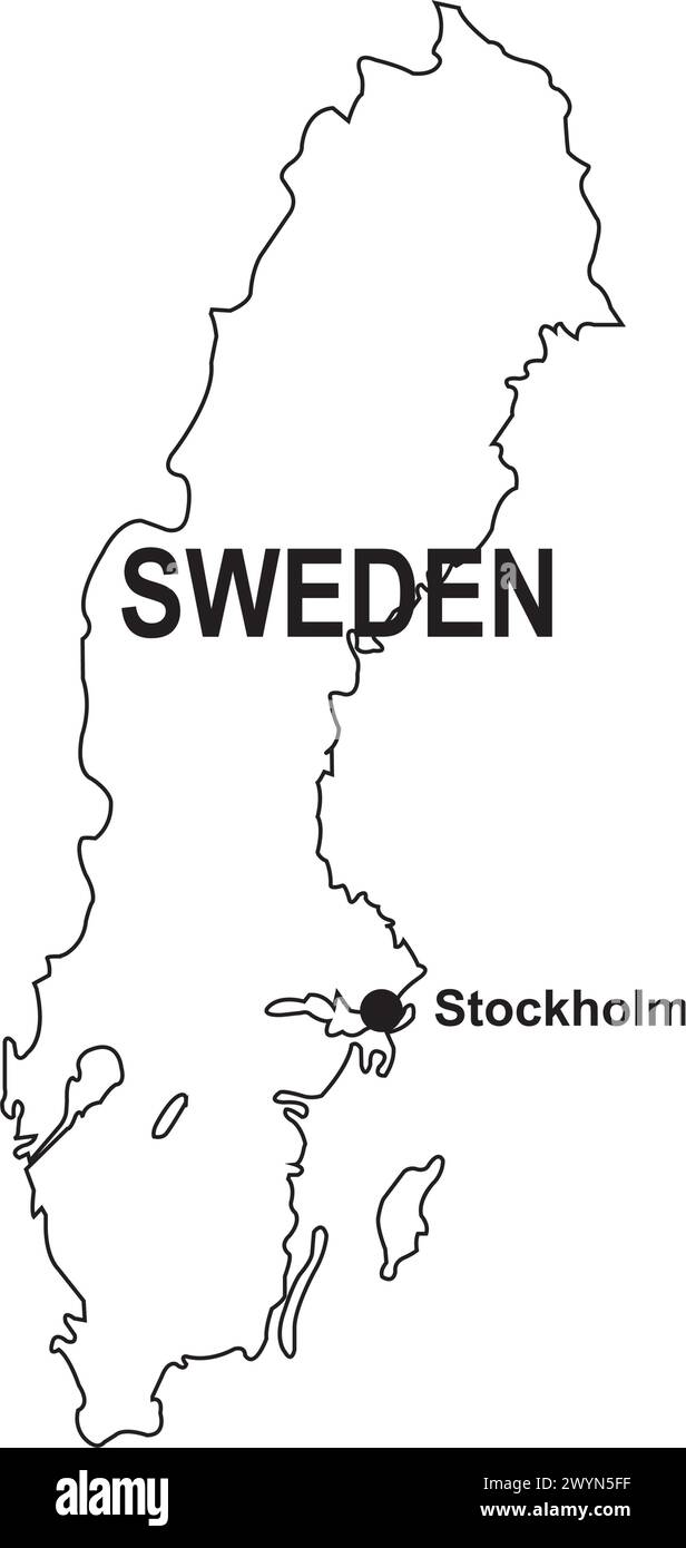 Illustrazione vettoriale icona mappa Svezia Illustrazione Vettoriale
