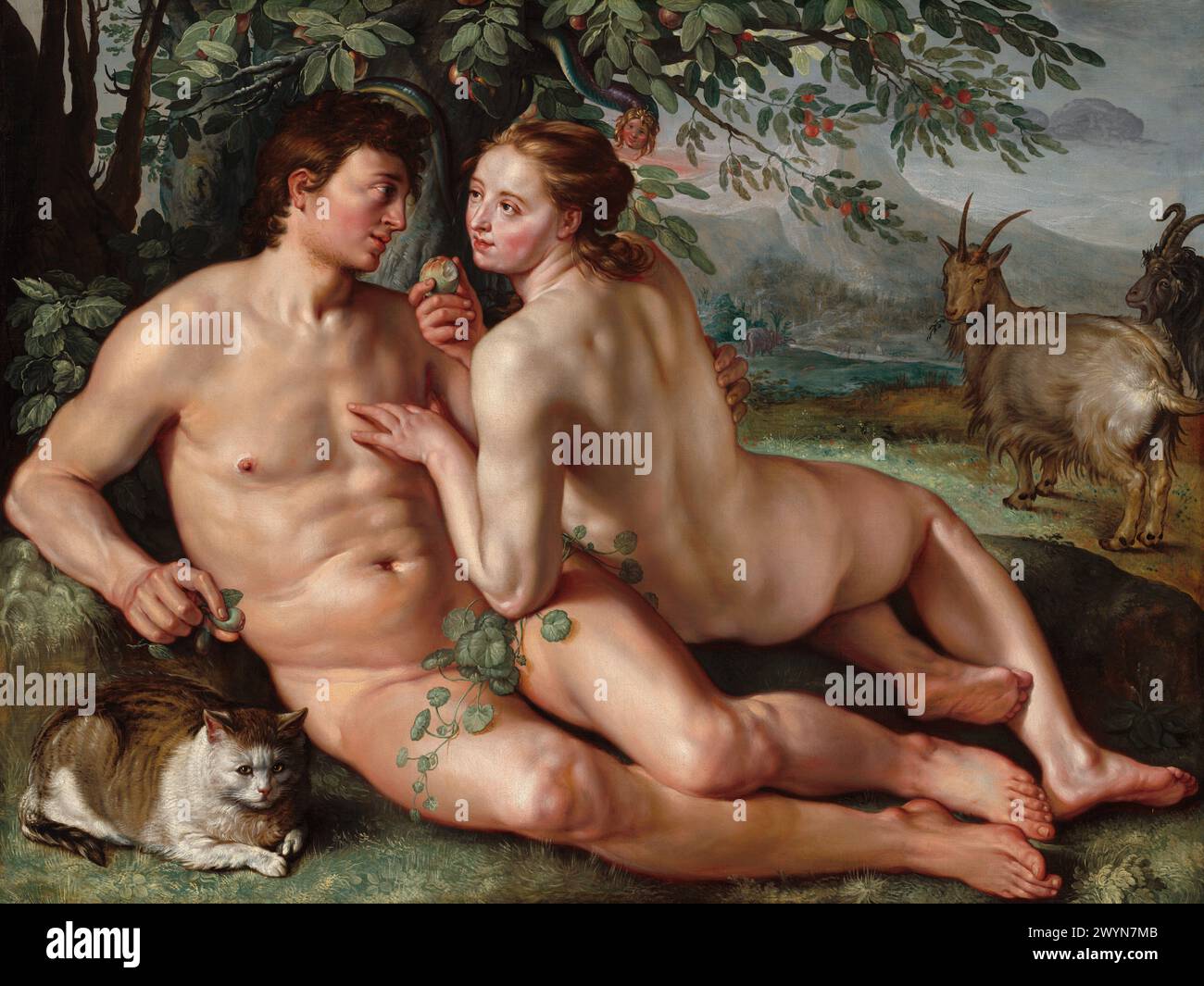 The Fall of Man, 1616, National Gallery of Art, Washington, D.C. Hendrik Goltzius - Foto Stock