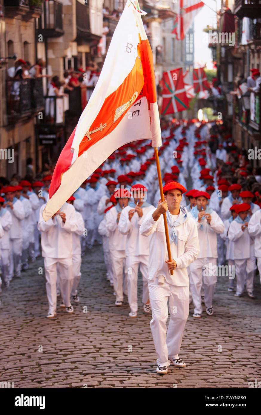 "Alarde", Hondarribia, Guipuzcoa, Paesi Baschi, Spagna. Foto Stock