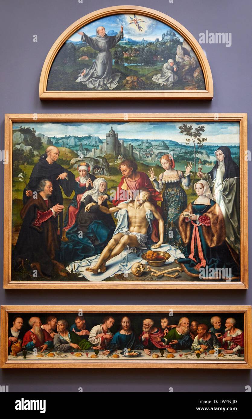 "Pala d'altare del Lamentazione di Cristo", 1525, Joos van Cleve, Musée du Louvre, Parigi, Francia, Europa. Foto Stock