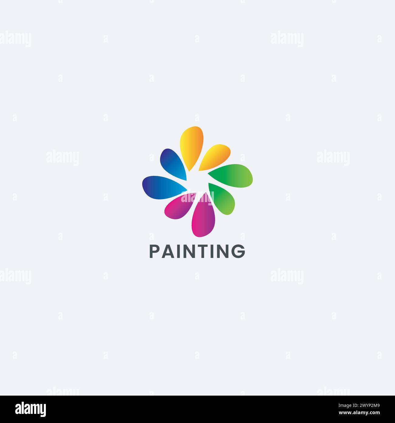 Design a icone vettoriali con logo di verniciatura colorata in diversi colori sfumati per l'identità aziendale del marchio aziendale Illustrazione Vettoriale