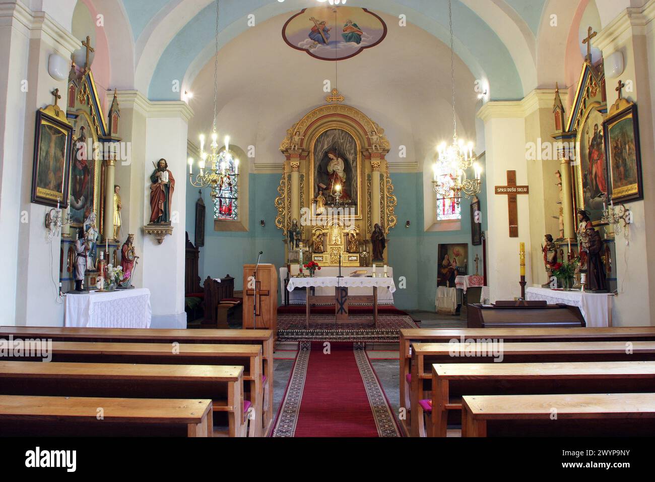 Chiesa parrocchiale di Santa Maria Maddalena a Prilisce, Croazia Foto Stock