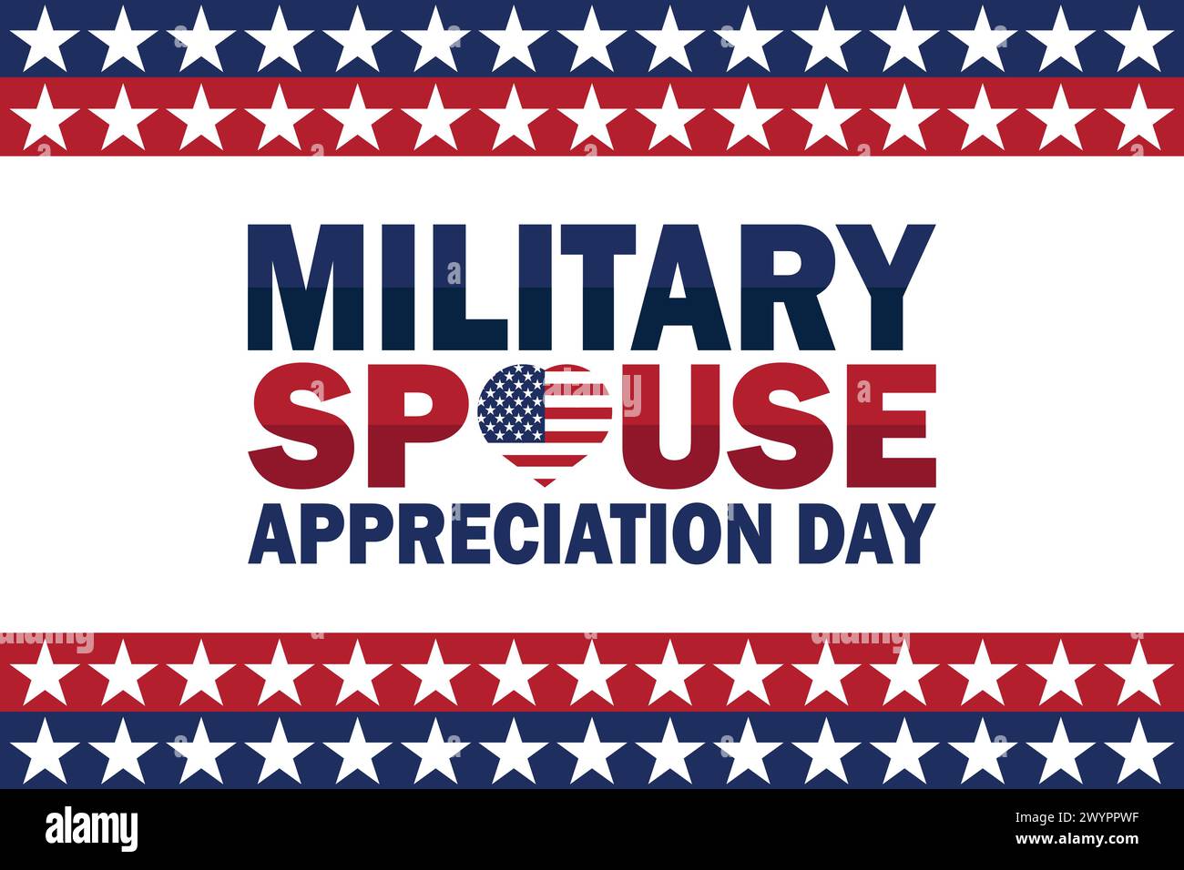 Giorno dell'apprezzamento del coniuge militare. Illustrazione vettoriale. Adatto per biglietti d'auguri, poster e striscioni Illustrazione Vettoriale