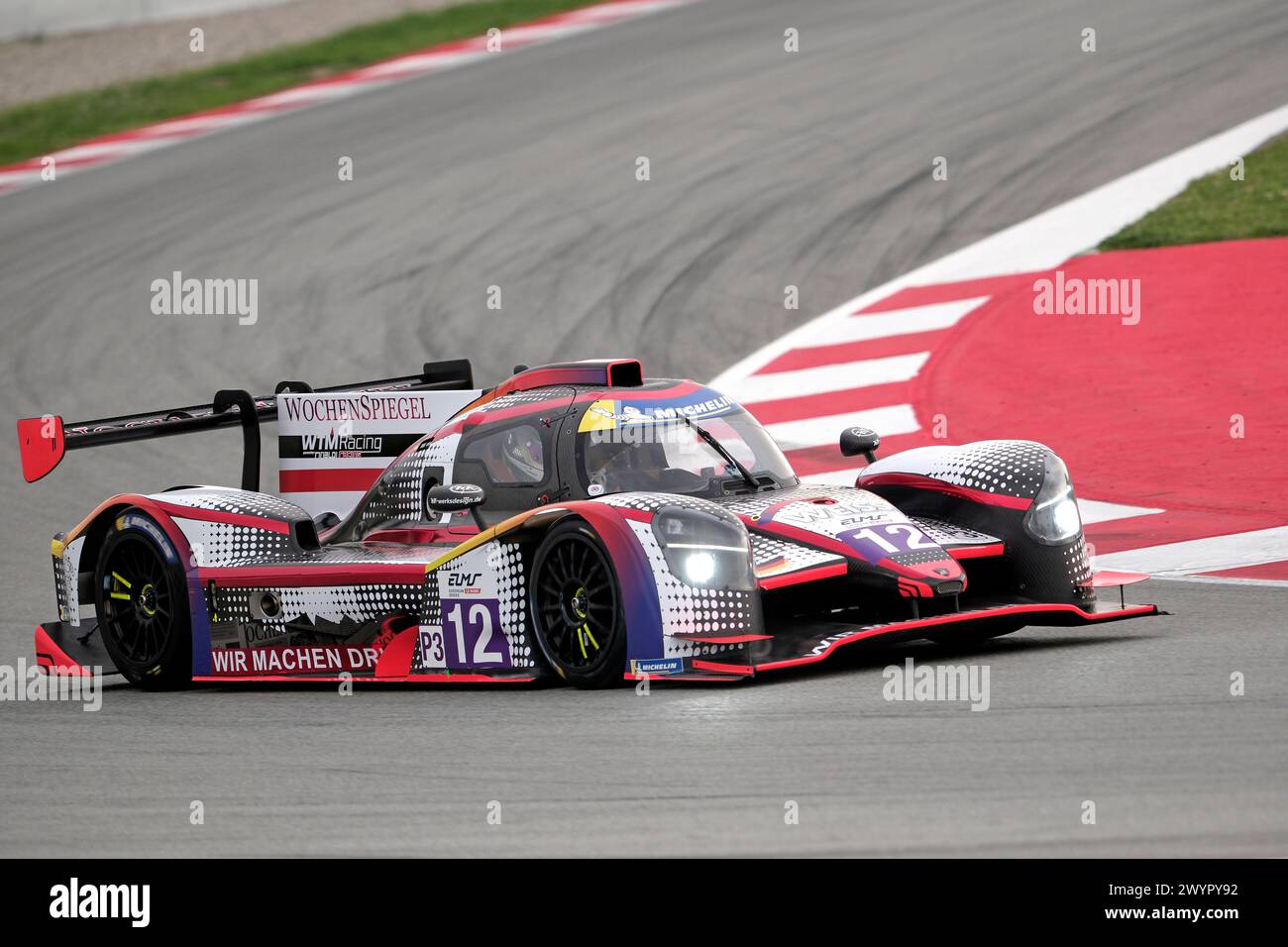 Barcellona, Spagna. 8 aprile 2024. 2° giorno - Prologo European LeMans Series Circuit De Catalunya #12 WTM BY RINALDI RACING, LMP3, Duqueine M30 - D08 - Nissan, Torsten KRATZ (DEU)/Leonard WEISS (DEU)/Oscar TUNJO (col) ( crediti: Rob Gray/Alamy Live News Foto Stock