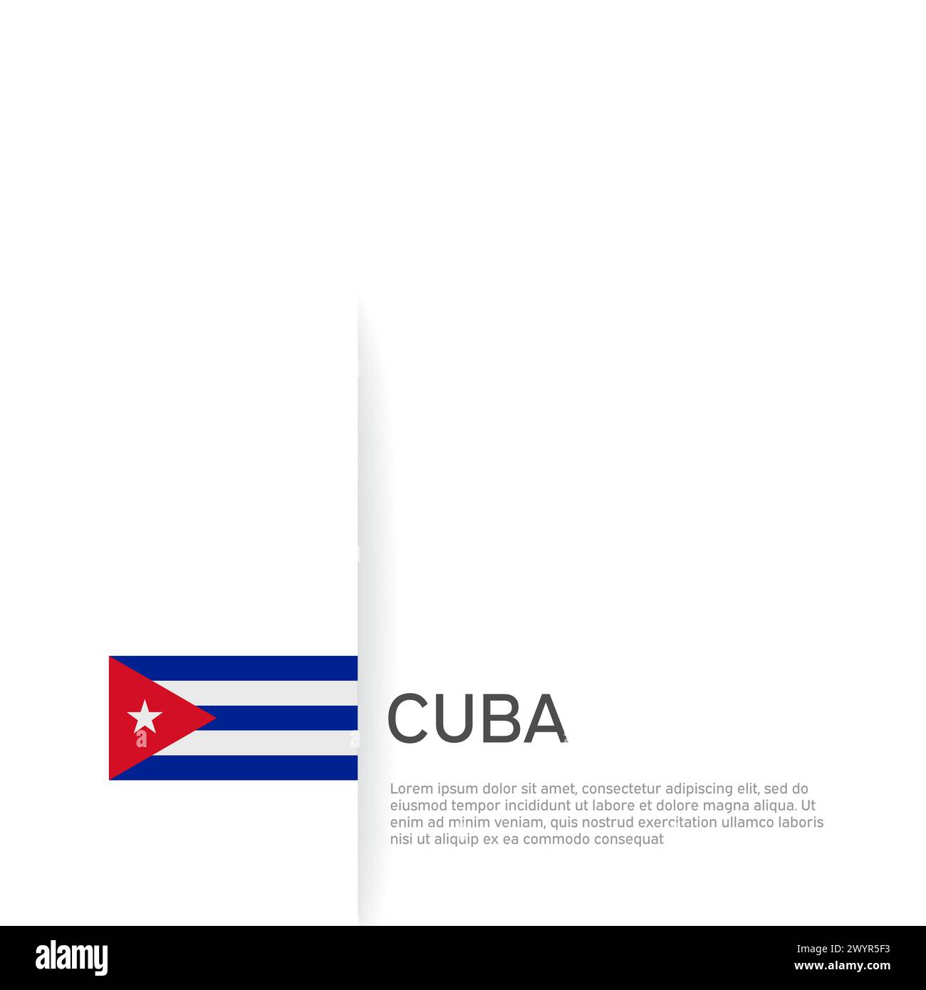 Sfondo della bandiera Cuba. Bandiera patriottica cubana di Stato, copertura. Modello di documento con bandiera cuba su sfondo bianco. Poster nazionale. Opuscolo aziendale Illustrazione Vettoriale