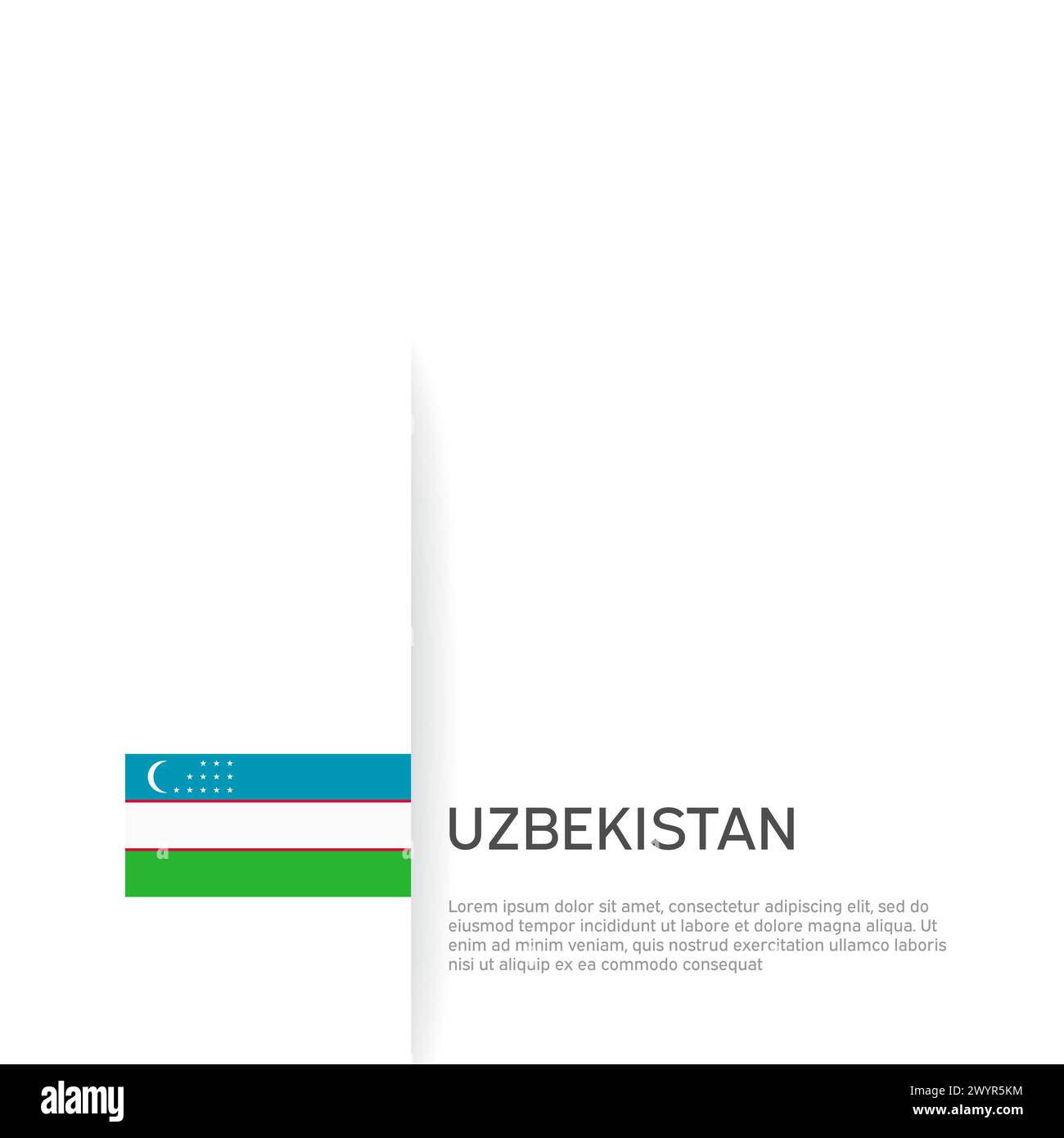 Sfondo della bandiera dell'Uzbekistan. Bandiera uzbeka patriottica di Stato, copertina. Modello di documento con bandiera uzbekistan su sfondo bianco. Poster nazionale. Affari Illustrazione Vettoriale