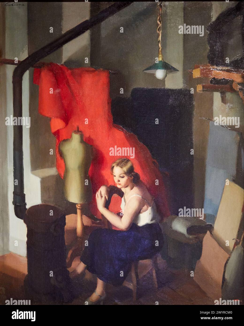 "Meditazione", c. 1936-1937, Ramon Calsina, Museo Nazionale di Arte Catalana, Museu Nacional d Art de Catalunya, MNAC, Barcellona, Spagna, Europa. Foto Stock