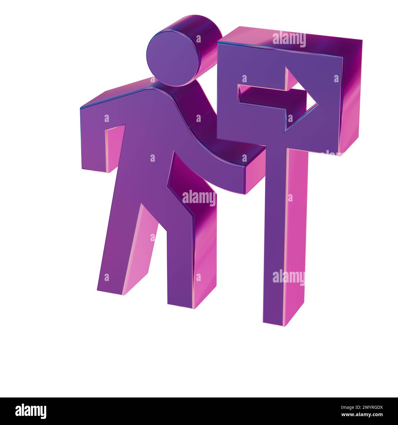 Bellissime illustrazioni astratte Blu seguire le icone dei simboli dei cartelli Foto Stock