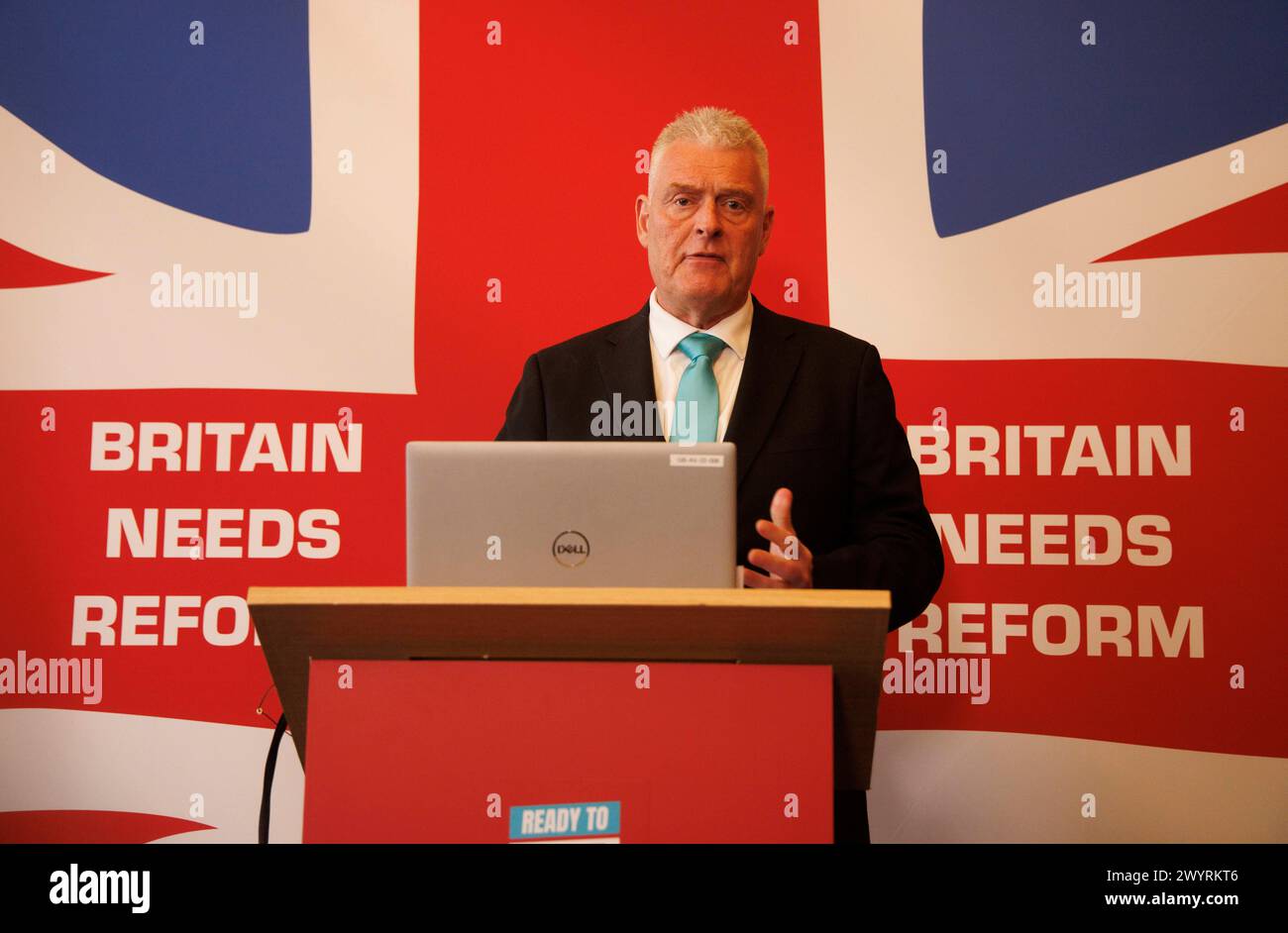 Londra, Regno Unito. 8 aprile 2024. Conferenza stampa Lee Anderson Reform. LabourÕs tradimento della classe operaia è il tema della conferenza stampa. Crediti: Mark Thomas/Alamy Live News Foto Stock