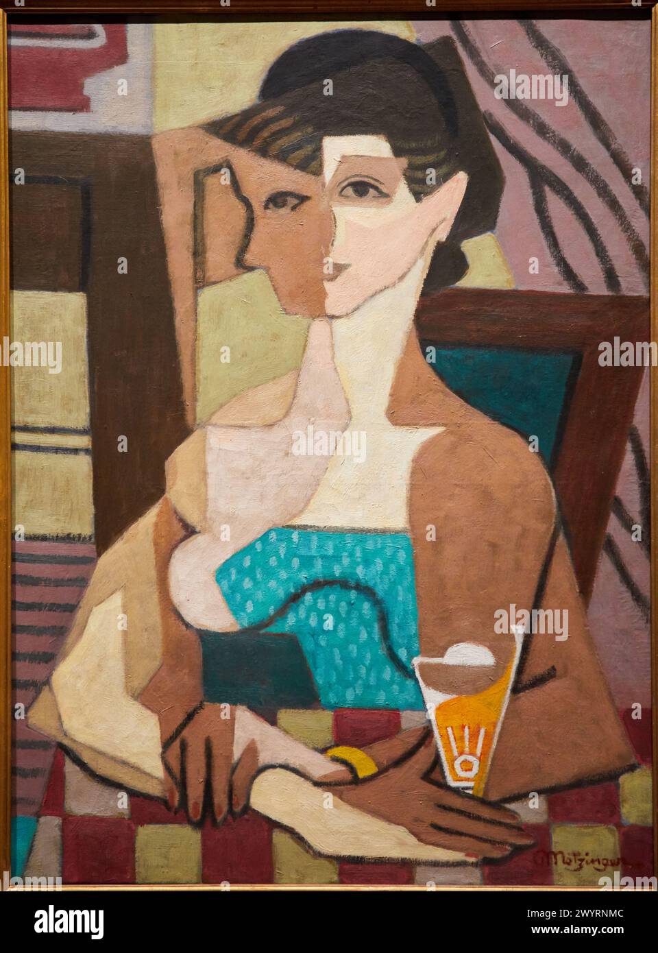 Faccia Femme et profil ou femme au verre, 1919, Jean Metzinger, Musée d'Art Moderne, Troyes, Regione Champagne-Ardenne, Aube, Francia, Europa Foto Stock