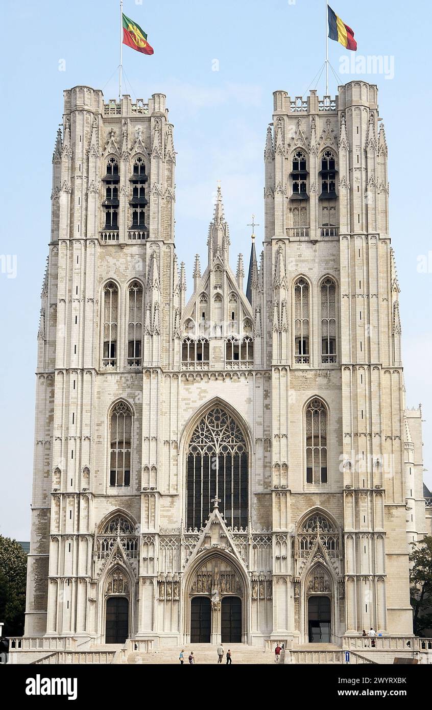 St Cattedrale di Michele (detta anche St. Gudule). Bruxelles. Belgio. Foto Stock
