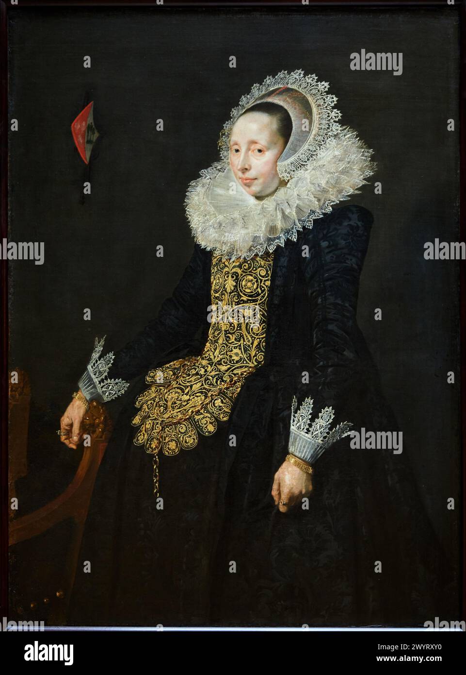 "Ritratto di Catharina Both van der EEM, moglie di Paulus van Beresteyn", 1623-1624, Entourage de Frans Hals, Musée du Louvre, Parigi, Francia, Europa Foto Stock