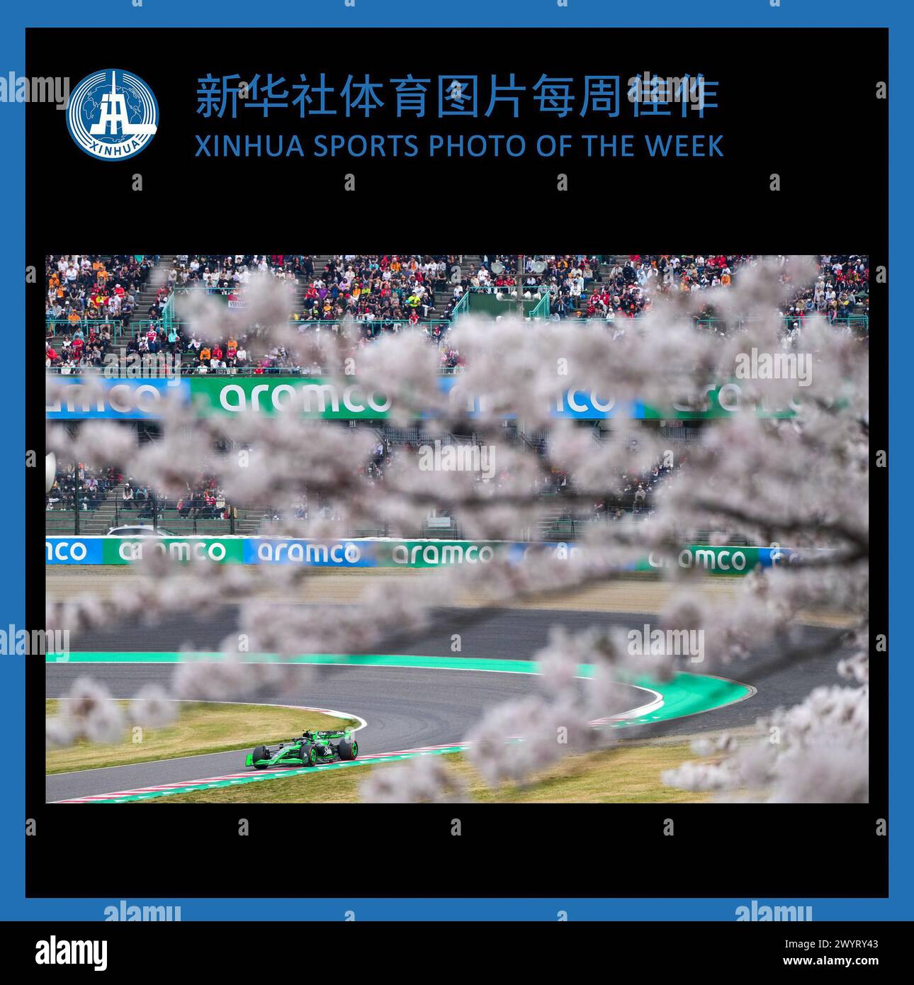 Pechino, Giappone. 6 aprile 2024. FOTO SPORTIVA XINHUA DELLA SETTIMANA (dal 1 aprile al 7 aprile 2024) TRASMESSA l'8 aprile 2024. Il pilota cinese Kick Sauber Zhou Guanyu gareggia durante la sessione di qualificazione del Gran Premio del Giappone di Formula 1 sul circuito di Suzuka, in Giappone, il 6 aprile 2024. Crediti: Zhang Xiaoyu/Xinhua/Alamy Live News Foto Stock