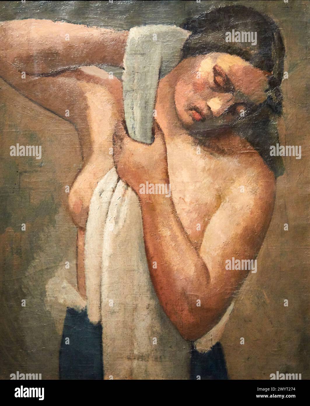 "Girl at Her Toilette", c. 1920-1926, Juli González, Museo Nazionale d'Arte Catalana, Museu Nacional d Art de Catalunya, MNAC, Barcellona, Spagna, Europa. Foto Stock