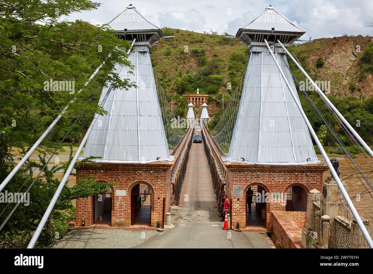 West Bridge, Cauca River, Santa Fe de Antioquia, Antioquia, Colombia, Sud America. Foto Stock