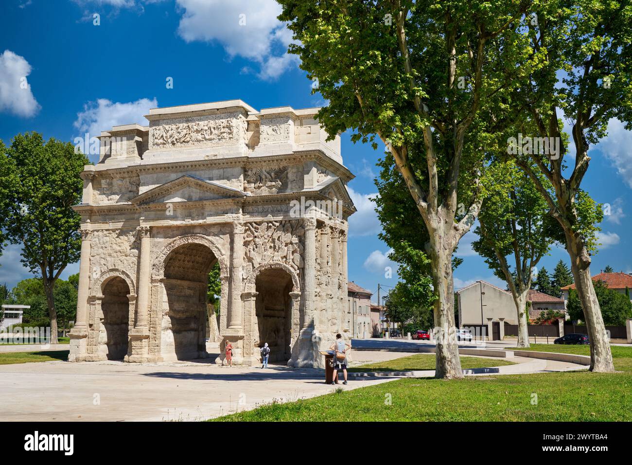 Arc de Triomphe, Orange, Vaucluse, Provence-Alpes-Côte dAzur, Francia, Europa. Foto Stock