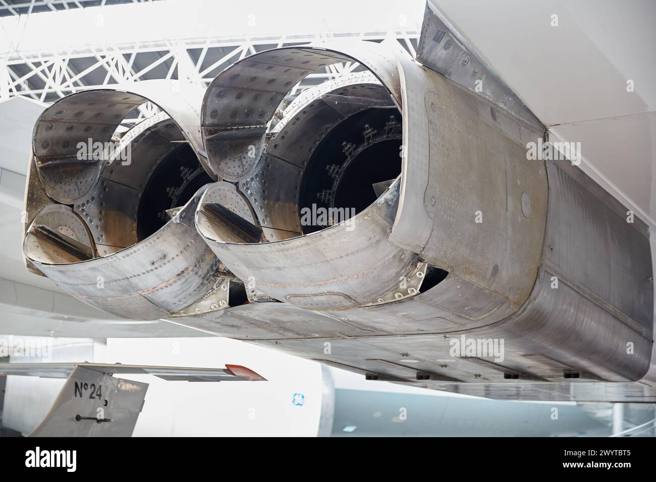 Motori. Concorde aerei. Aeroscopia. Museo Aeronautica. Tolosa. Haute Garonne. La Francia. Foto Stock