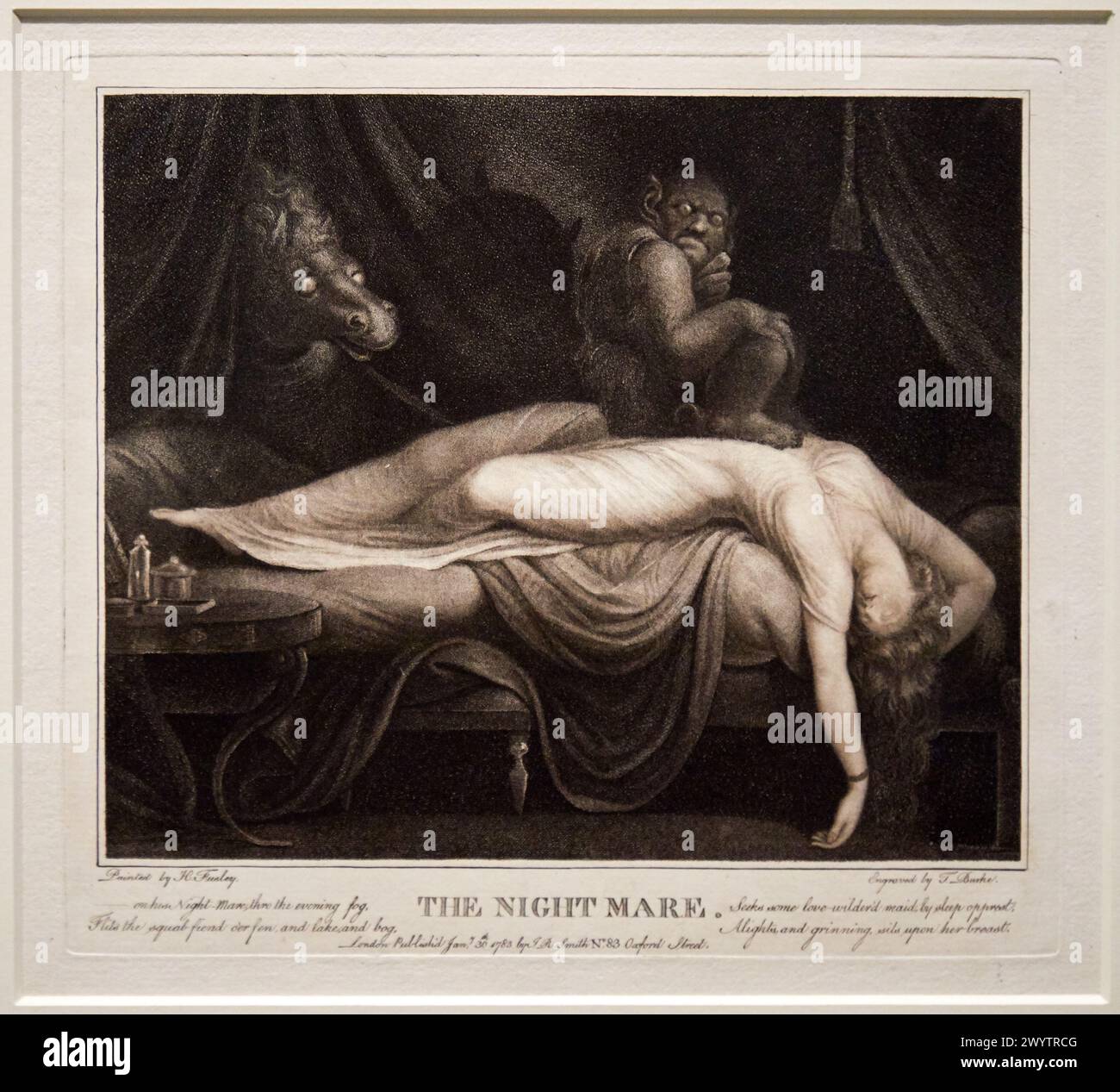 "Le Cauchemar", 1783, Thomas Burke, l'Allemagne Romantictique Exhibition, Dessins des musées de Weimar, Petit Palais Musée des Beaux Arts de la Ville de Paris, Francia, Europa. Foto Stock