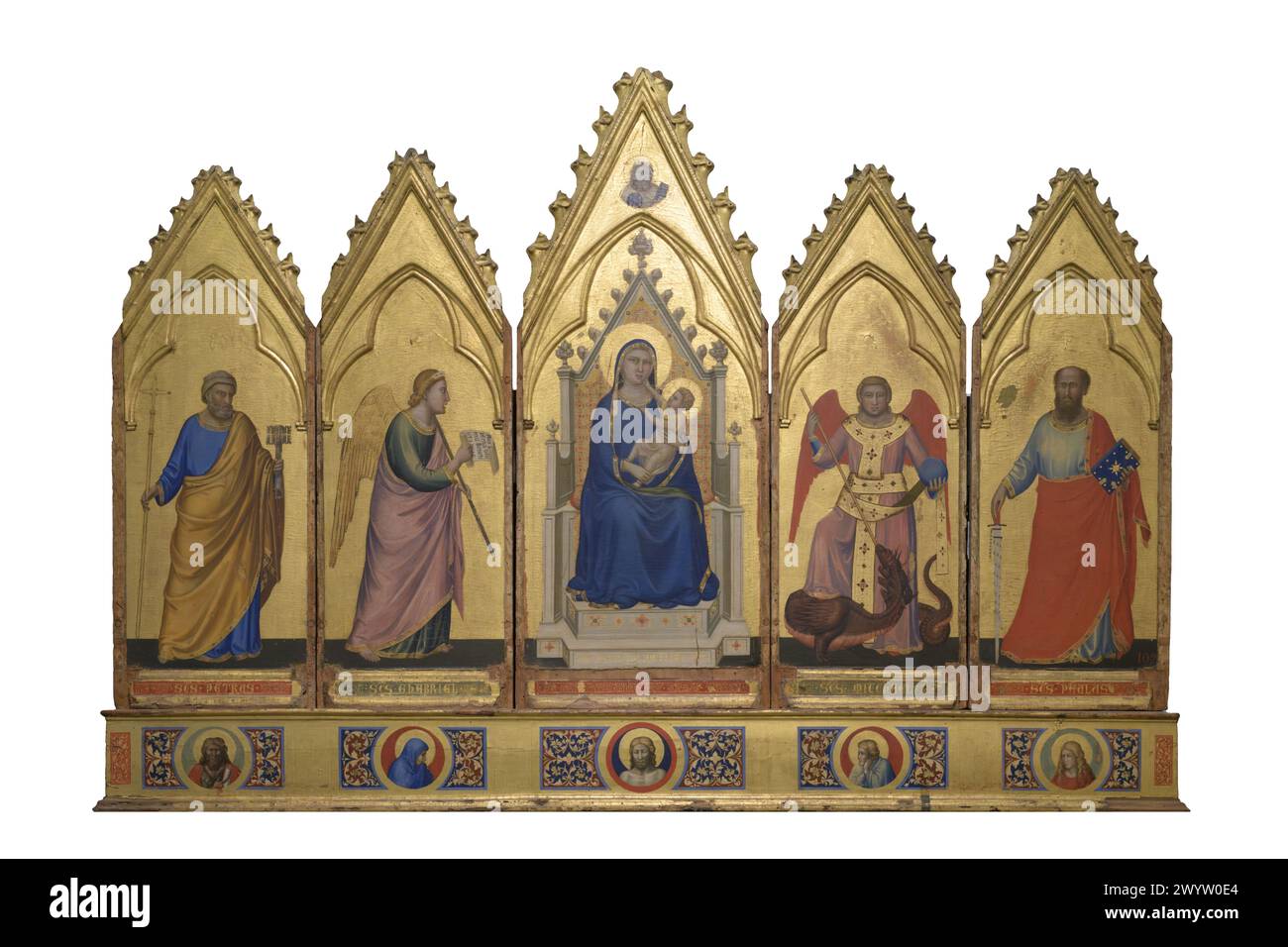 Polittico con santi e angeli - Giotto di Bondone Foto Stock