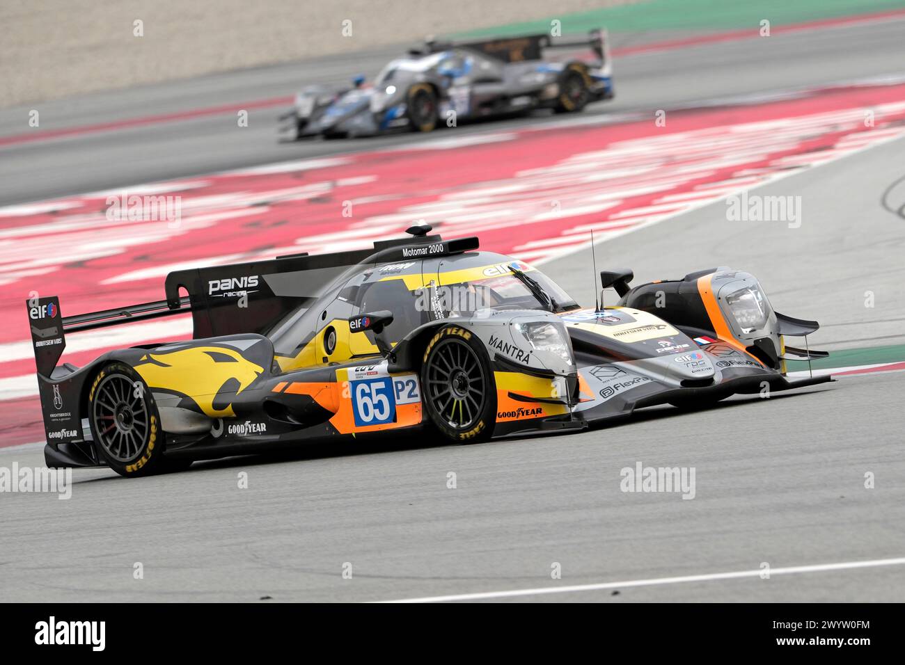 Barcellona, Spagna. 8 aprile 2024. Giorno due - Prologo, sessione pomeridiana European LeMans Series Circuit De Catalunya #65 PANIS RACING, LMP2, Oreca 07 - Gibson, Manuel MALDONADO (GBR)/Charles MILESI (fra)/Arthur LECLERC (MCO) ( credito: Rob Gray/Alamy Live News Foto Stock