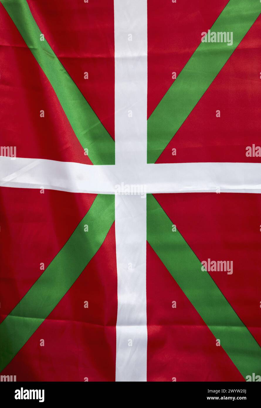 Ikurriña, Saint-Jean-de-Luz, Aquitania, Pirenei-Atlantiques, Francia. Foto Stock